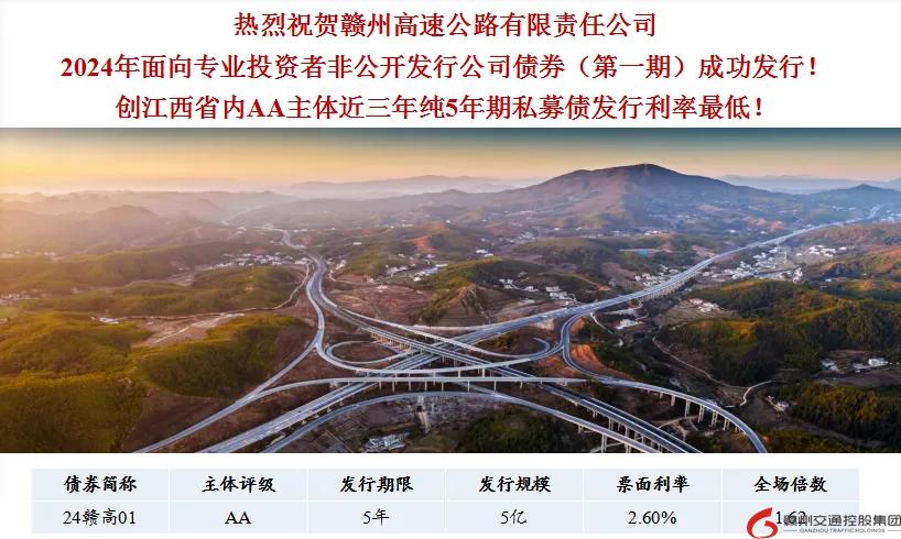 喜報(bào)！贛州交控集團(tuán)接連在資本市場(chǎng)發(fā)行債券成功！
